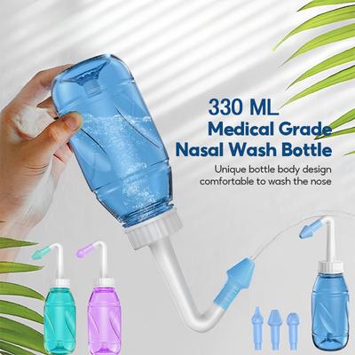 1PC 300ML Nasal irrigador Nasal Rinse Bottle Nasal Wash Cleaner Protetor de Nariz Evite Rinite Alérgica Adultos Crianças Neti