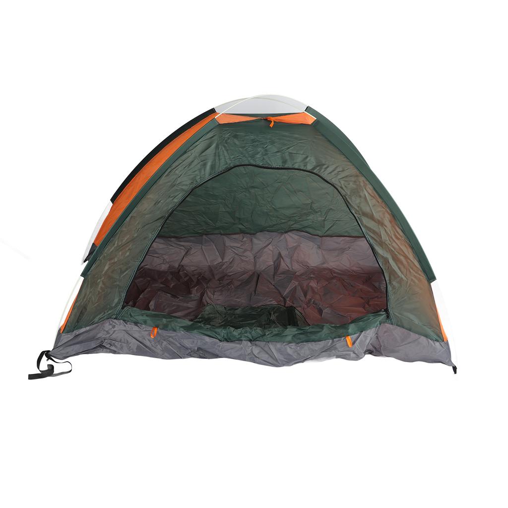 Automatic Setup Tent Large Capacity Waterproof Rainproof Tent for Outdoor Camping Traveling Green and Orange 1‑2 Person