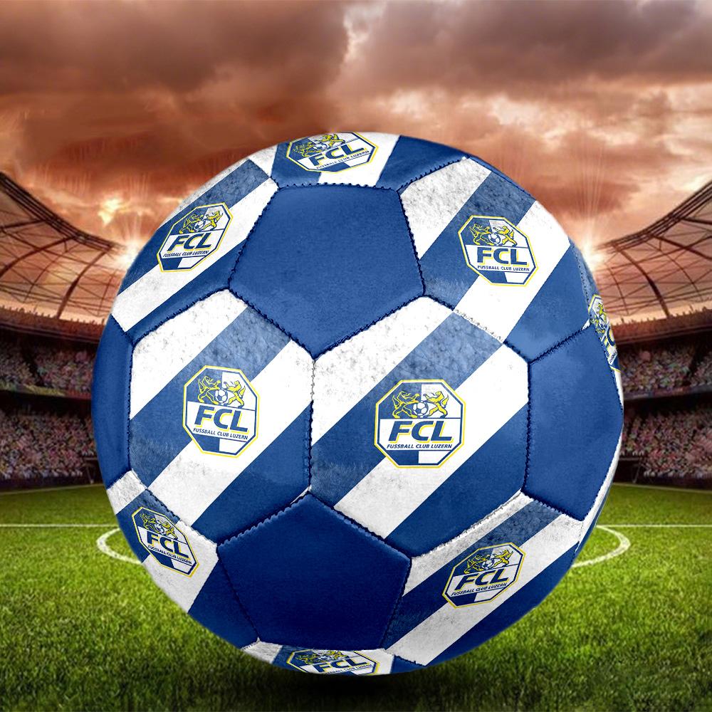 Pallone da Calcetto Indoor FC Luzern Colorato Per Tutte le Età Misura 5 Cucito a Macchina PVC Pronto per la Competizione Resistente Alto Rimbalzo