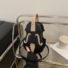 Faux Leather Violin Crossbody Bag, Sling Shoulder Purse for Women, Trendy Fiddle Shaped Handbag
