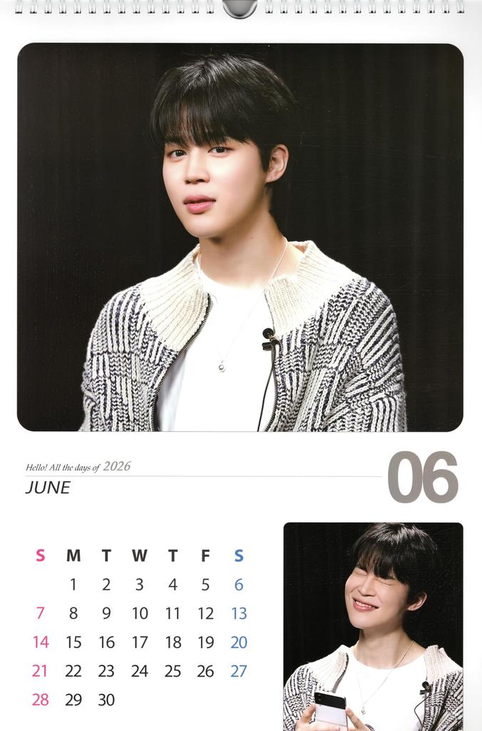 Jimin Merchandise Large Wall Calendar 2026 Sticker Set (Reiwa 8) +