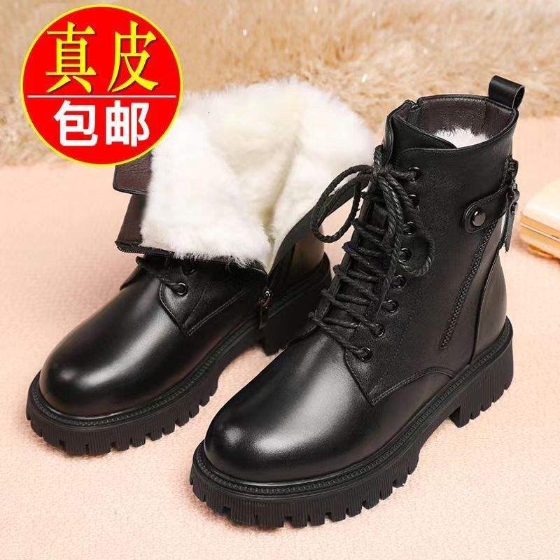 High quality Martin boots women's winter new fleece thickened short boots cotton shoes fluff non-slip snow boots