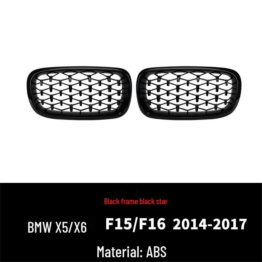 Compatible Black Kidney Grille for BMW X5/X6 F15/F16 (2014-2017).