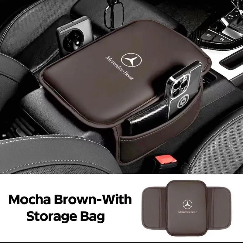 Car Armrest Storage Box Mat Center Arm Rest Protection Cushion For Mercedes Benz AMG W210 W211 W124 W168 W176 W203 CLA CLK GLA