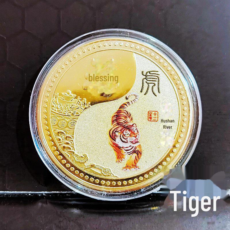 Zodiac Commemorative Coin Set: 12 Color Medals, Full Zodiac Collection - Ideal for Gifts and Events