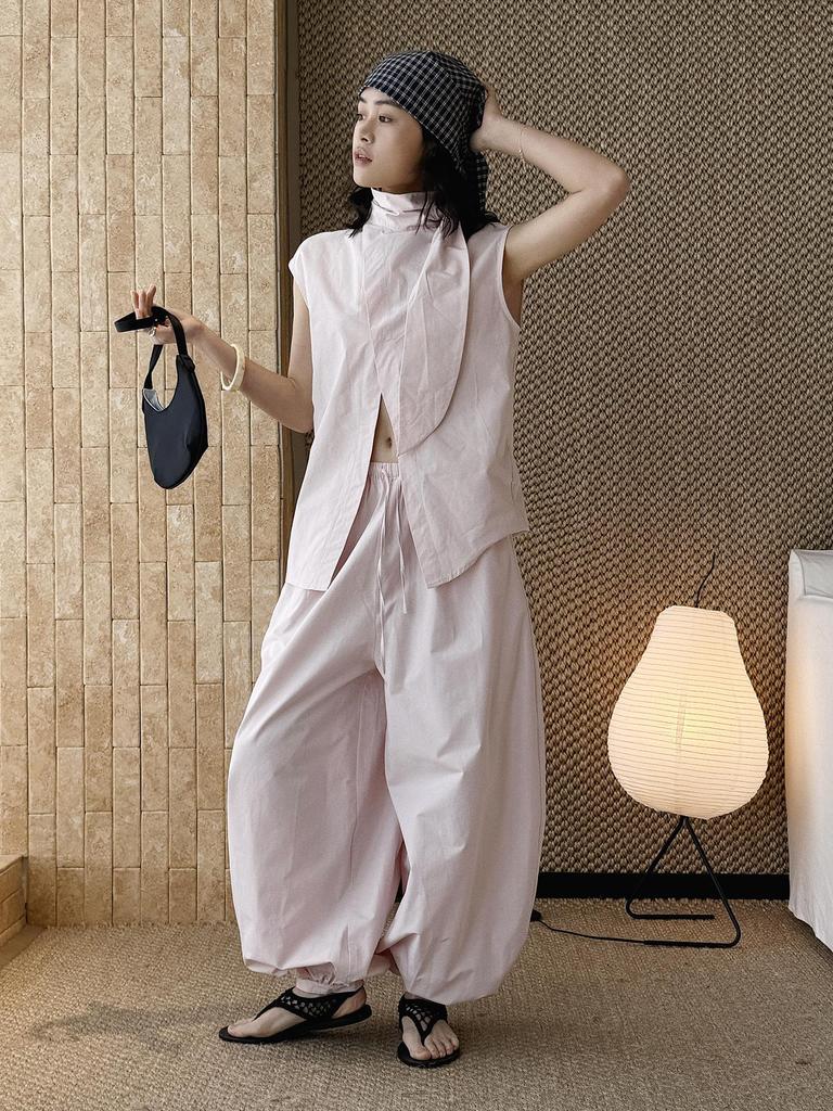 Xu Man Spring/Summer Fashionable INS Style Women's Balloon Cuff Joggers with Buttoned Ankles