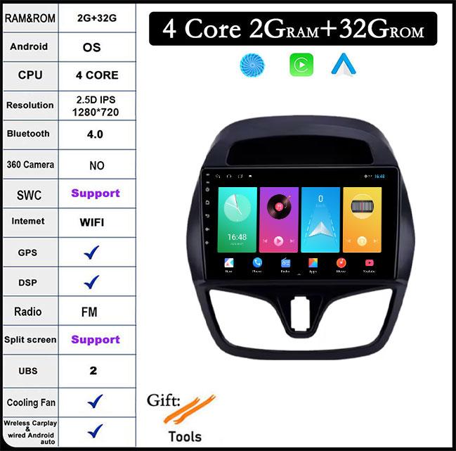 

9-дюймовый IPS QLED для Chevrolet spark 2015-2018 DSP Android 14 автомобильный радиоприемник мультимедиа видеоплеер навигация стерео GPS монитор