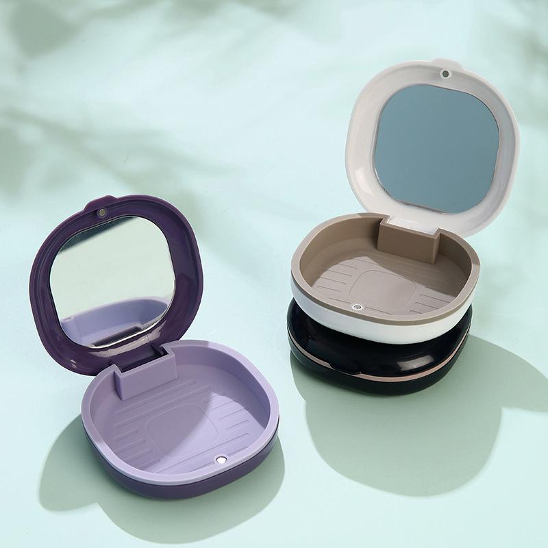 1Pcs Magnetic Cover Fake Teeth Denture Storage Case With Mirror Retainer Box Mouth Guard Aligner Braces Container Organizer