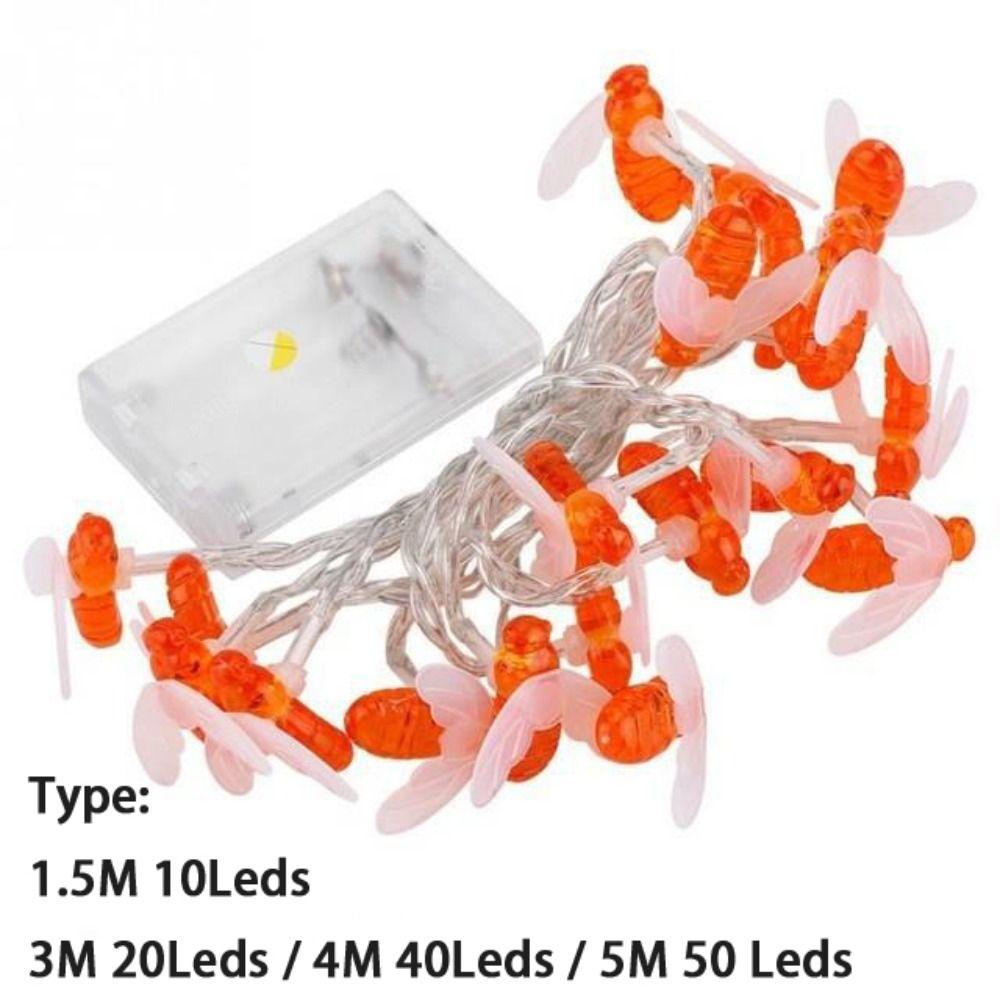 Waterproof LED Night Lights Honeybee Shaped Garden Lamp Fairy String Lights  Outdoor Courtyard