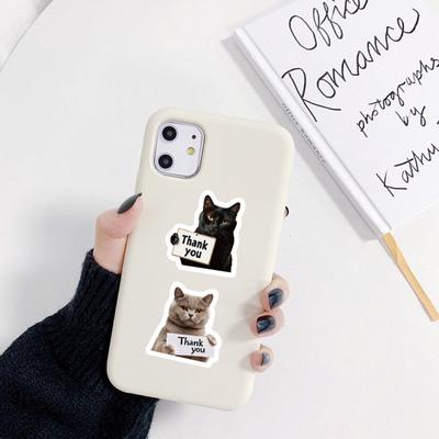 Sevimli Köpek Kedi Teşekkür Etiketleri Komik Köpek Yavrusu Graffiti Etiketleri Telefon Dizüstü Bilgisayar Buzdolabı Zarf İçin Su Geçirmez PVC Etiketler