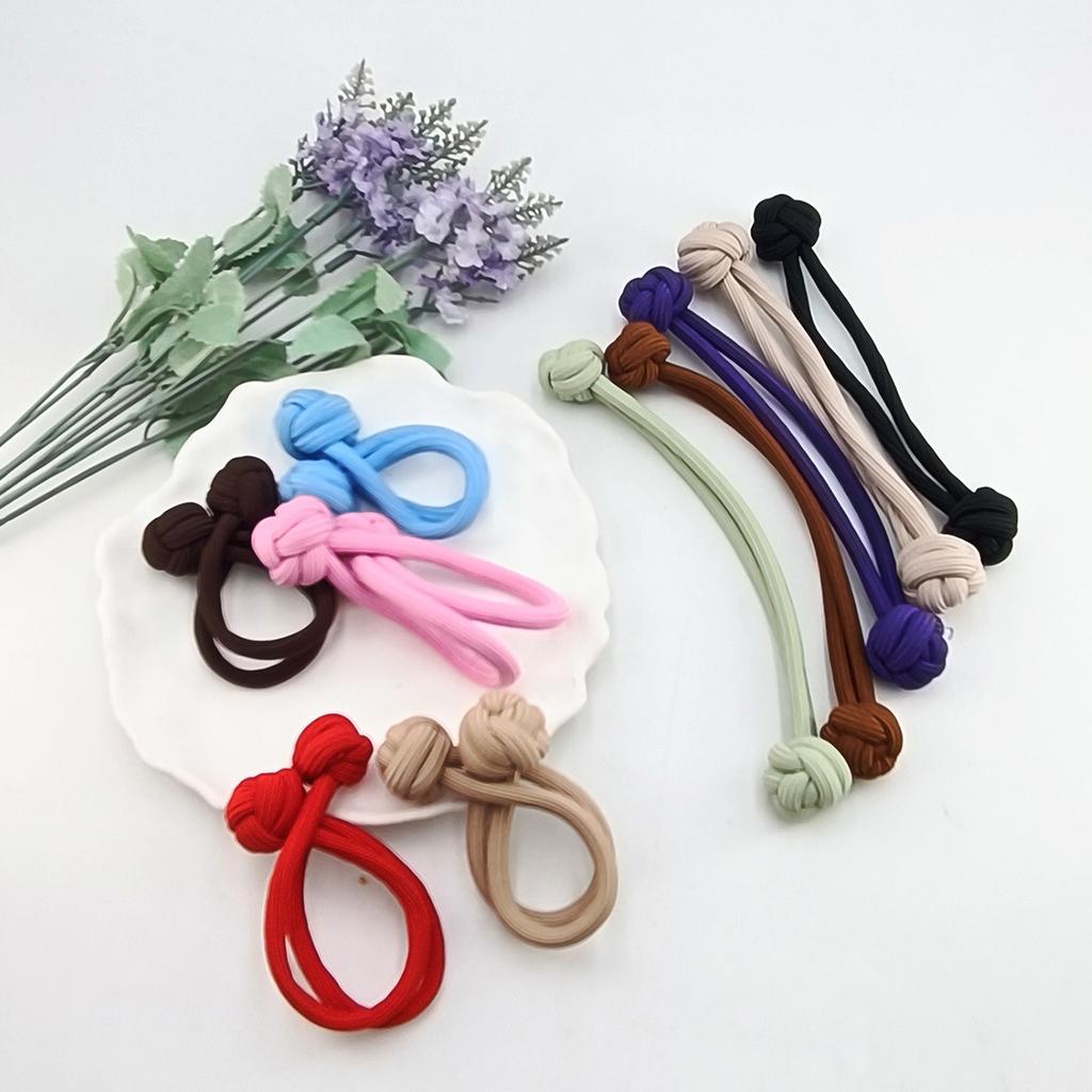 5PCS 18cm Colorful Scrunchies High Ponytail Rubber Bands Knotted Hair Ropes Hair Accessories Hair Loop Headwear Lady Girl Women