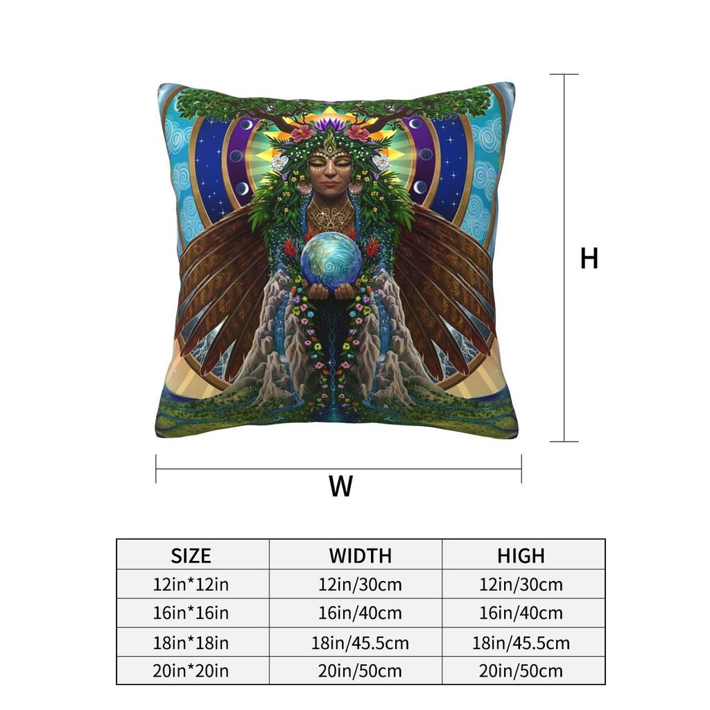 Gaia Sacred System Square Pillowcase Pillow Cover Cushion Decor Comfort Throw Pillow for Home Bedroom