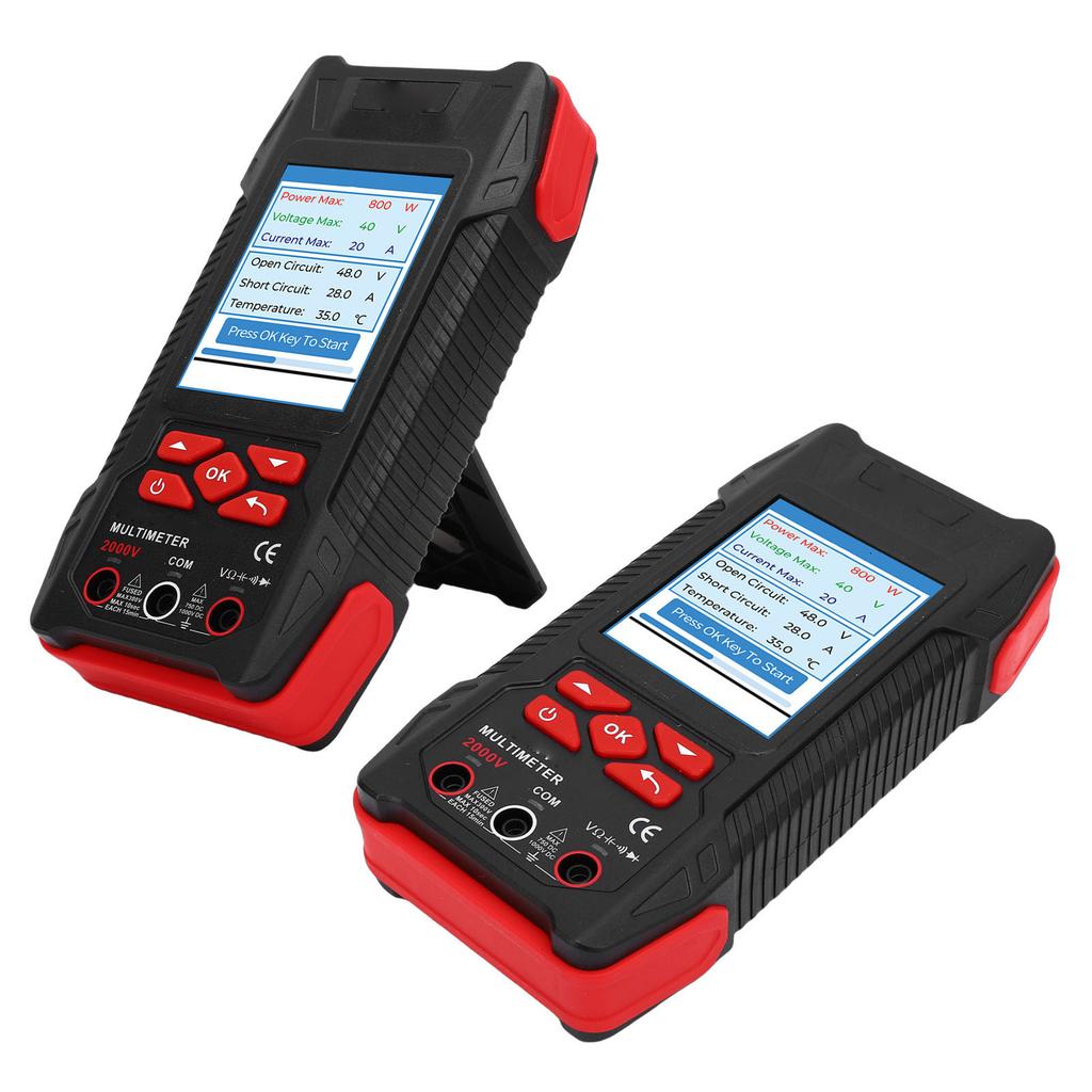 Solar MPPT Tester Multimeter 2000W Photovoltaic Panel 60000 Counts Digital Watt Meter 2 in 1 Portable Tool AC DC High