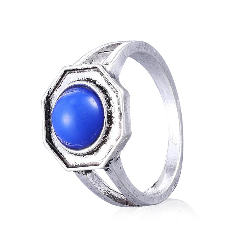 1 Pc The Vampire Diaries Rings Elena Gilbert Daylight Rings Vintage Crystal Ring With Blue Lapis FashionJewelry Movies Cosplay