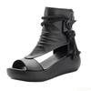 Ladies Summer Roman Shoes New casual high top sandals Fashion Thick soled Fish Mouth Shoes Tall slope cool boots Mujer Zapatos
