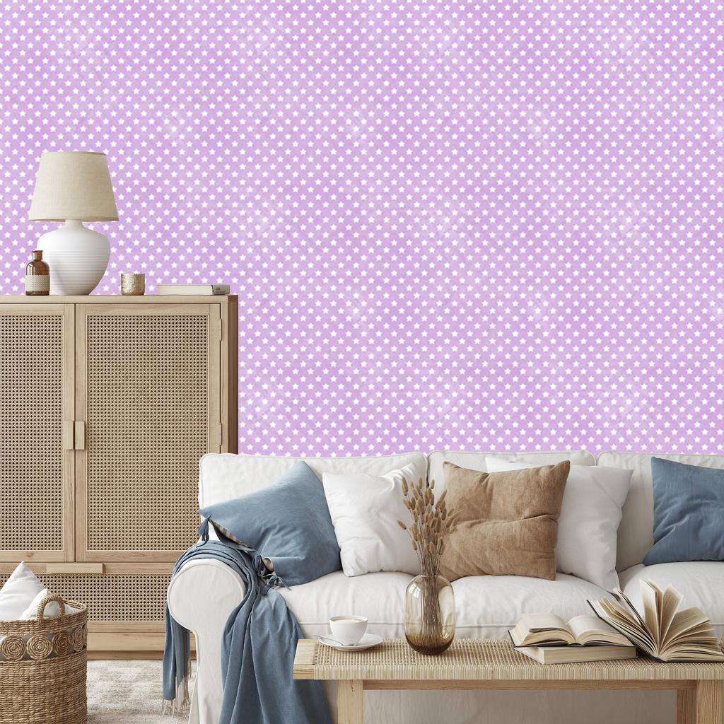 Lavender Stars Wallpaper for Living Room and Bedroom 50x1000