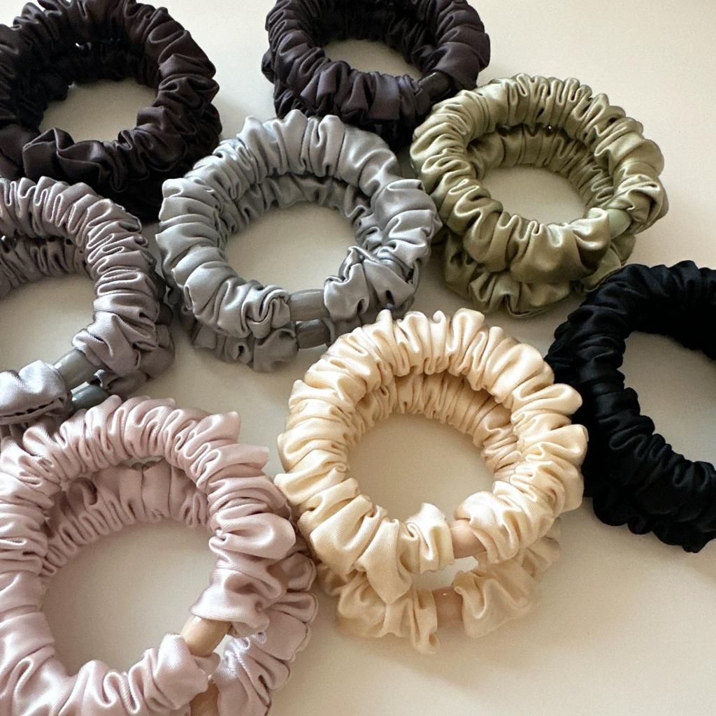Premium Sense Satin Small Intestine Hair Band High Elasticity Durable Rubber Band Does Not Hurt Hair Rope Ball Head Women'S Hair Accessories