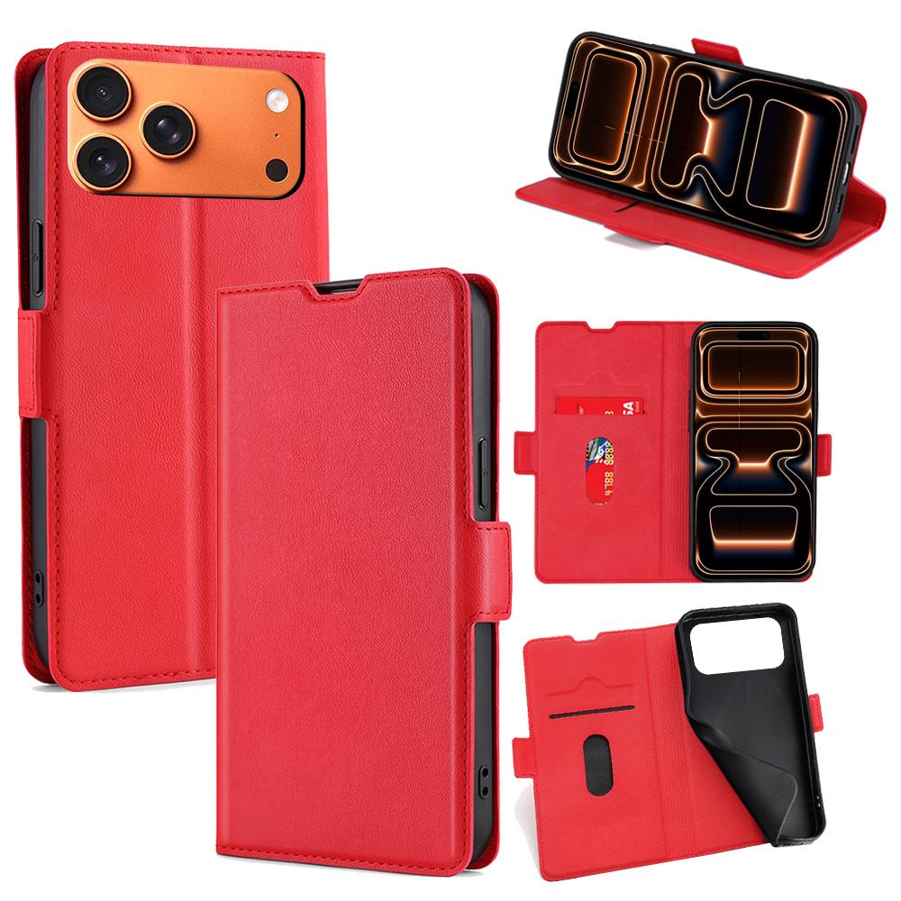 For iPhone 17 Pro Max Case Card Holder PU Leather Phone Cover