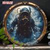 Vintage Metal Wall Art Sign Round Nautical Porthole 7.8 Inch for Home Bar Decor