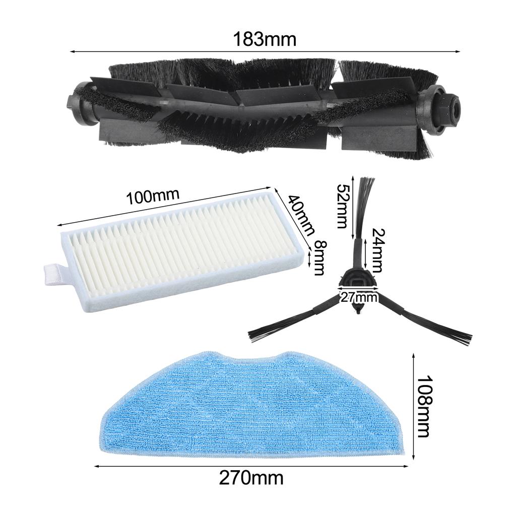 1 Set Main Side Brush Filter Mop Cloth Bag Kit For 360 For Botslab S8 Plus Vacuum Cleaner Replacement Parts