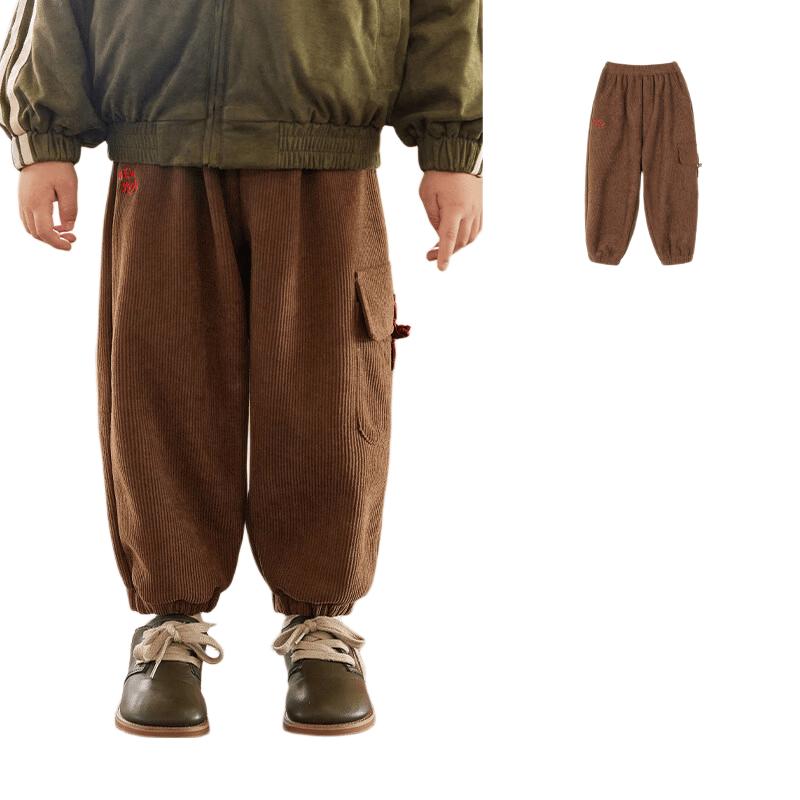 LUSON Boys' Fleece-Lined Corduroy Pants