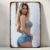 Retro Metal Tin Sign Sexy Woman Wall Art Home Decor 8x12 Inch 20x30 cm