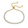 Micro Paved Zircon Adjustable Bangle 18K Gold Plated 304 Stainless Steel Minimalist Jewelry for Women