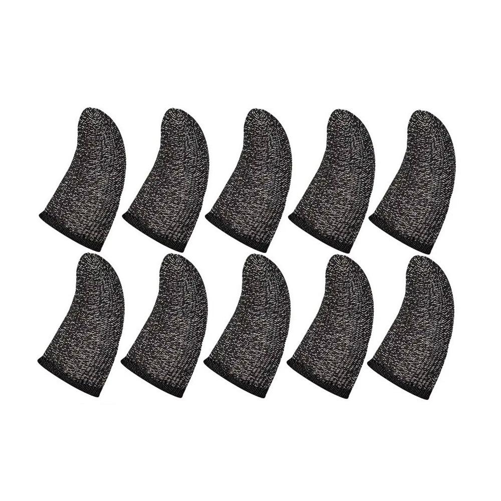 10PCS Breathable Gaming Finger Sleeves Nano Fiber Gaming Fingertip Covers Mobile Gaming