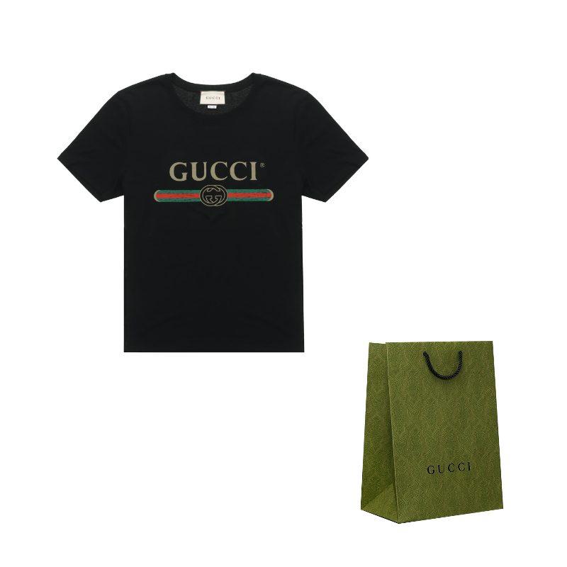 GUCCI Vīriešu T-krekls ar mazgātu apdruku