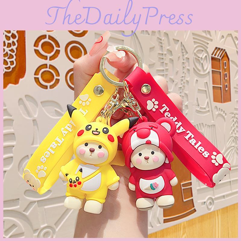 Pikachu Doraemon Linabell Totoro Lotso Stitch Keychain Bag Decoration Kids Gift
