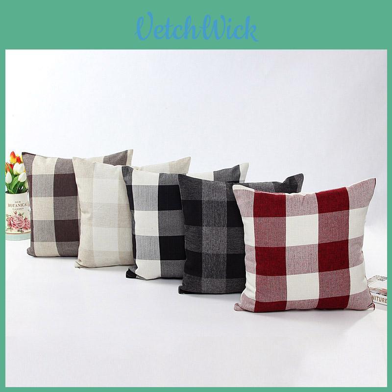 Lattice Cotton Linen Throw Pillow Case Cushion Cover With Premium Quality Material