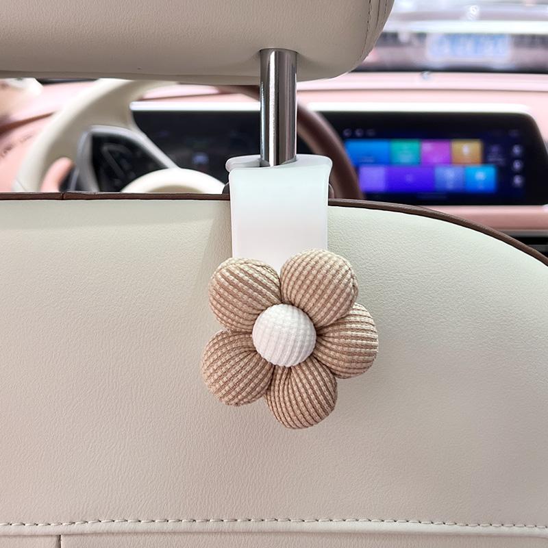 4PCS Creative Car Hooks Temperament Flower Seat Back Storage Car Seat Hooks Seat Back Accessory Hooks Bags Clothes Hooks Clips