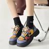Fashion Women Mixed Color Chunky Heel Ankle Boots Fashion Ladies Walking Sneakers Colorful Expression Patches Soft-soled Platform Shoes