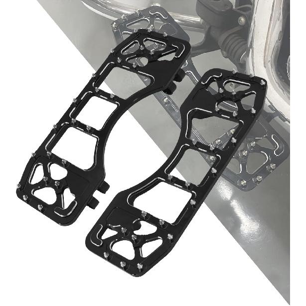 HDBUBALUS CNC Wide Footpegs Floorboards Offroad Foot Pegs Fit for Harley Dyna Fatboy Street Bob Wide Glide Sportster Bobber Chopper Black 1 Pair