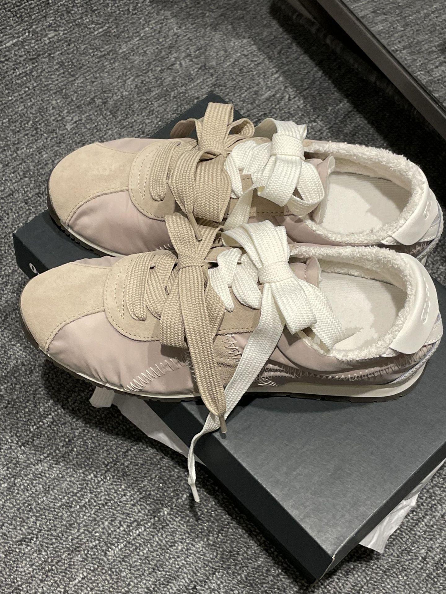 

Кожаные толстоподошвенные туфли на плоской подошве с бантом в виде мандаринки, немецкие тренировочные туфли, женские осенне-зимние новые повседневные и легкие спортивные туфли Forrest 40