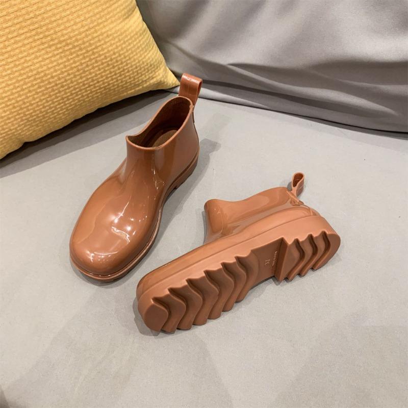 

New jelly shoes avocado green short rain boots rain shoes platform Chelsea boots Martin boots 40 темно-коричневого