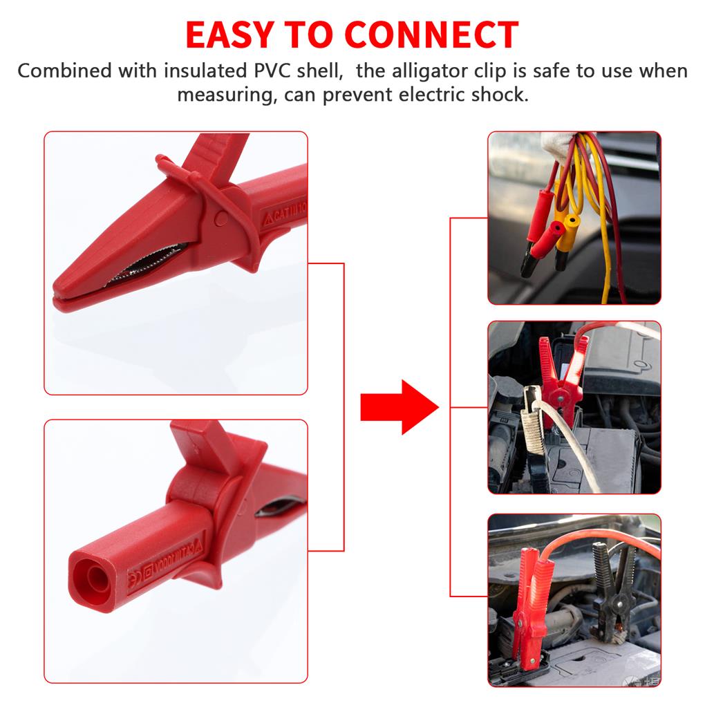 HT18A Alligator Clip Universal Testing Lead Component Automotive Battery Test Clamp Set Electricity Detect Tool Accessories