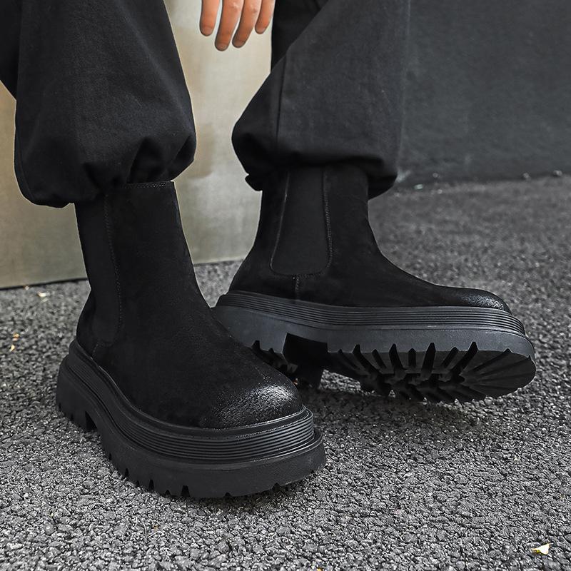 

Большие желтые ботинки ботинки Мартина осень мужские кожаные ботинки внутренняя высота увеличение универсальные на толстой подошве рабочие мужские ботинки тренд 44161-J 38 чёрный