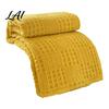 Decorative Textured Throw 3D Waffle Checkered Blanket Solid Color Milk Fleece Plush Lightweight Warm Soft Cozy Cover for Couch Bed Office Naps