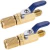 Mtsooning Air Conditioner Ball Valve 1/4" SAE Adapter Straight Refrigerant Valve Replacement for R134a R22 R12 R410a Charging Hoses A/C HVAC