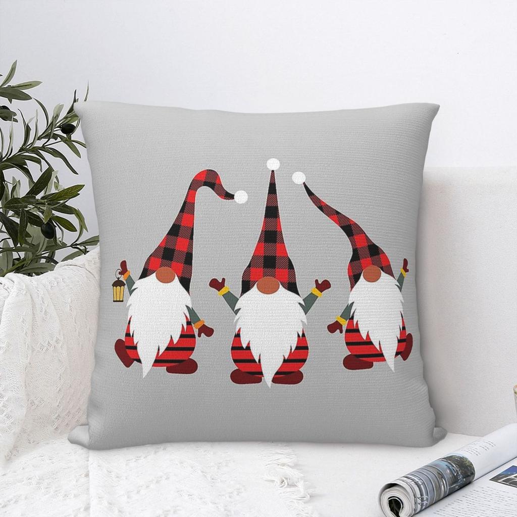 Merry Christmas Gnomes Pillowcase Printing Polyester Cushion Cover Decoration Throw Pillow Case Cover Home Zipper 18''