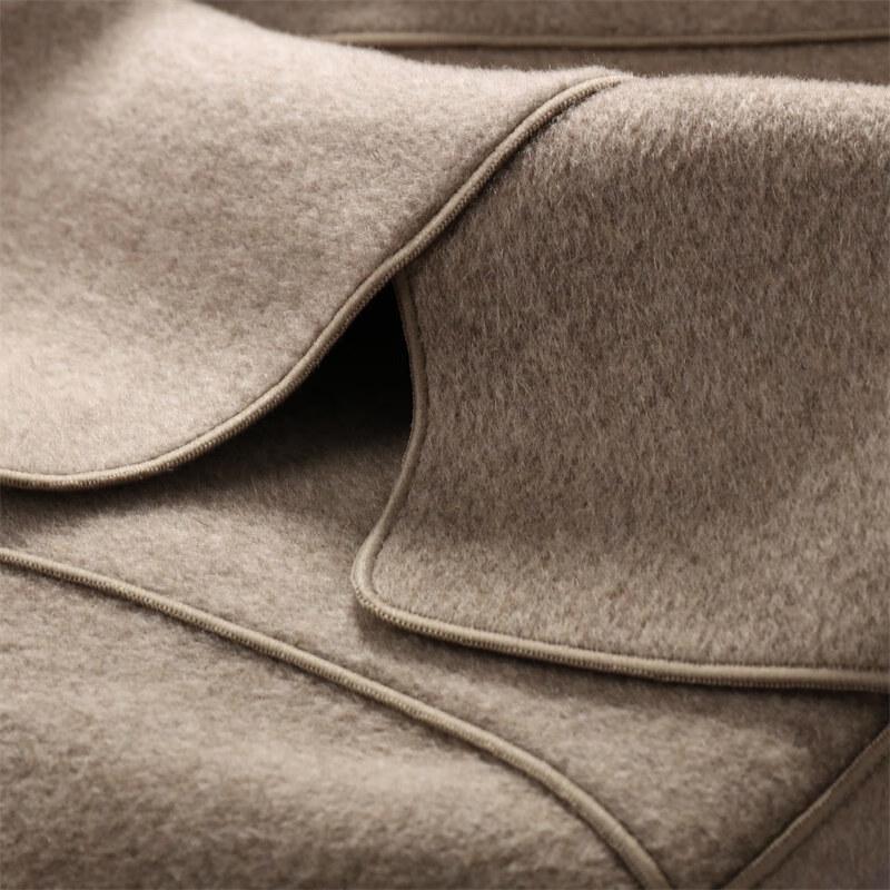 Women's Elegant Belted Double-Faced Wool Coat