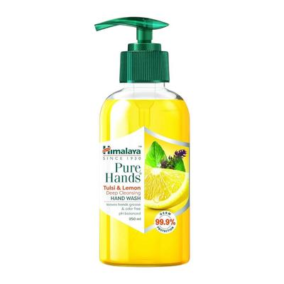Pure Hands Deep Cleansing Hand Wash With Tulsi And Lemon Pump 250ml Removes Grease And Odors Gentle On Skin