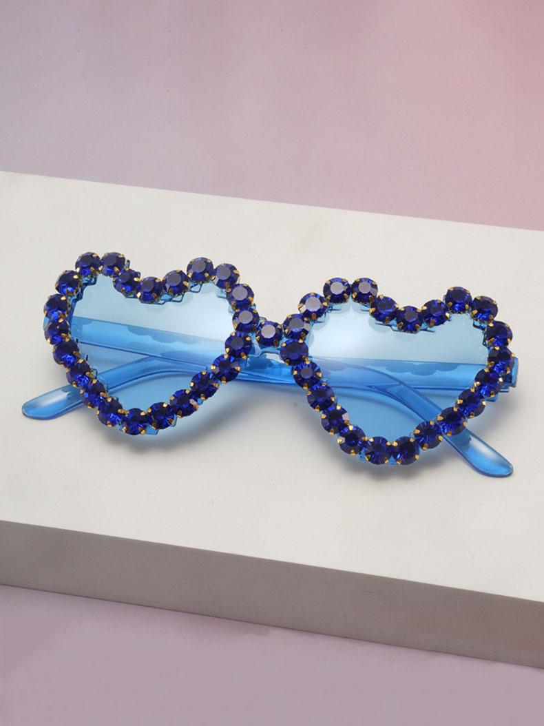 2026 Y2K Bling Heart Sunglasses For Women Rhinestone Frame UV400 Bachelorette Party Shades KJ213