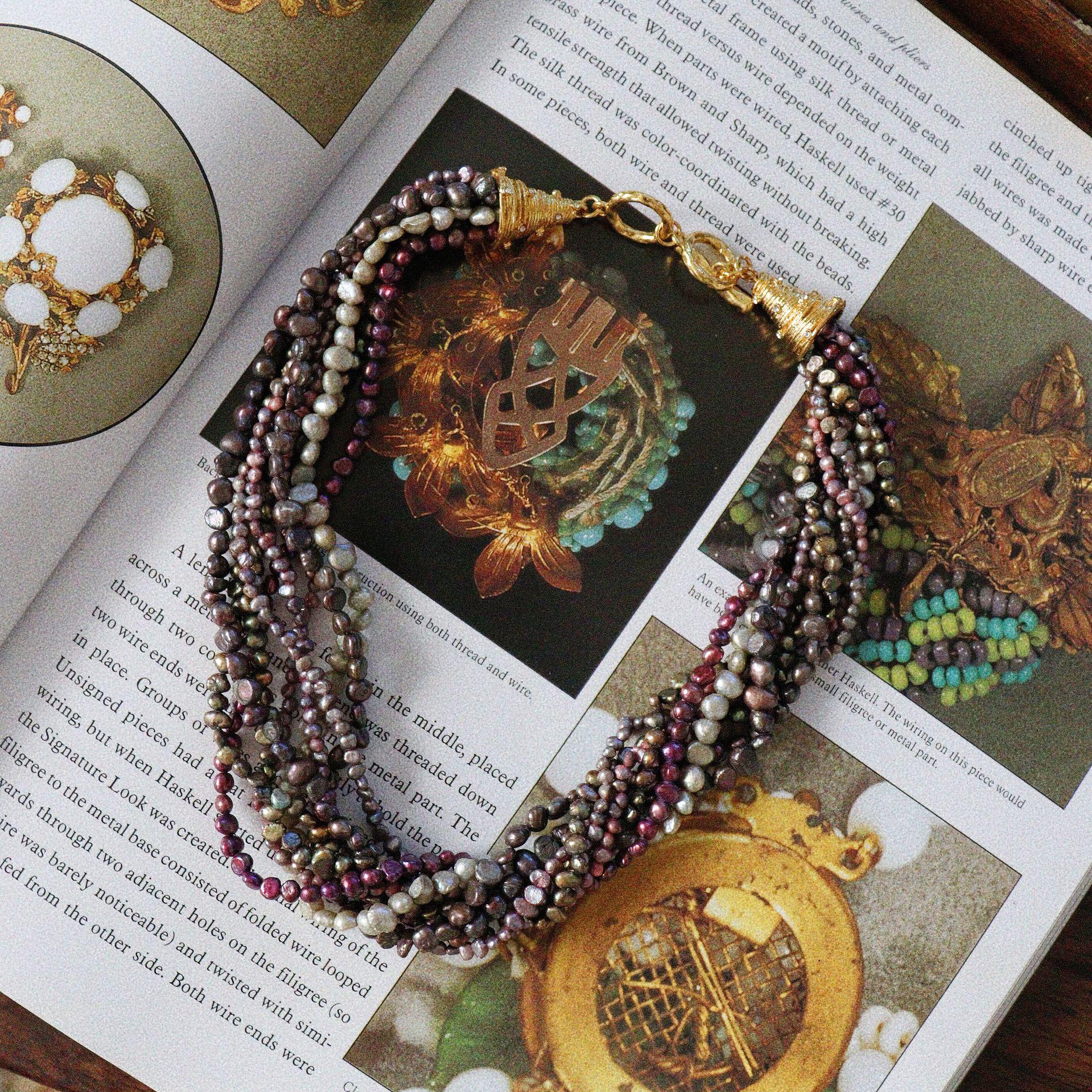 Итальянская бабушка средневековый многослойный барочный жемчужный натуральный колье