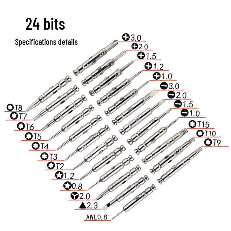 25-in-1 Multi-Functional Screwdriver Set with Leather Case and Bits for Phone, Computer, Laptop Repair