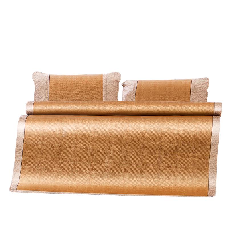 Fuanna Summer Foldable Ice Silk & Rattan Sleeping Mat Set 1.5m Bed (150x200cm) - 3 Piece Set