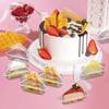50/100Pcs Cake Slice Container Clear Triangle Dessert Box Reusable Food Packing Box Stackable Sandwich Holder For Fruit Cake