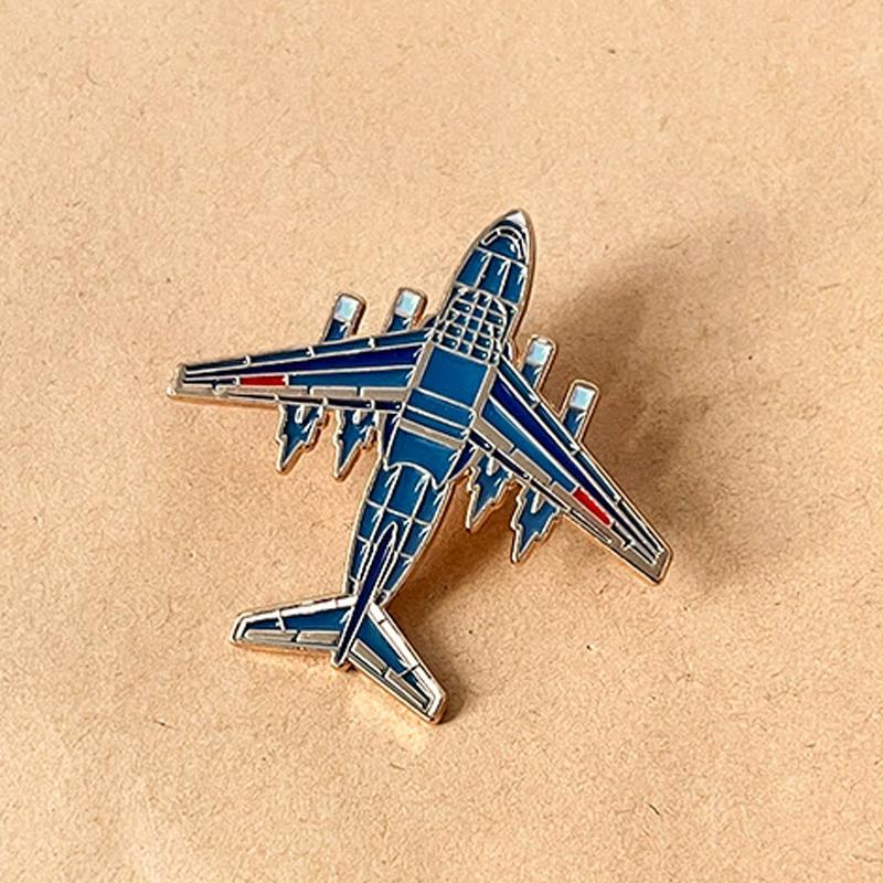 Creative Airshow Fighter Jets Airplane Brooch Pins for Women Men Blue Enamel Oil Brooches Clothing Backpack Accessories Jewelry
