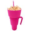 Snack Cup 2 In 1 Multifunction Color Changing Stadium Tumbler Snack And Drink Cup with Straw for Movies Home Use